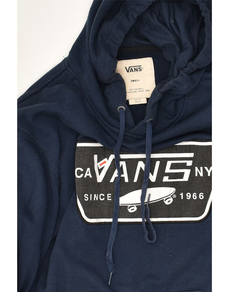 VANS Mens Graphic Hoodie Jumper Small Navy Blue Cotton | Vintage Vans | Thrift | Second-Hand Vans | Used Clothing | Messina Hembry 