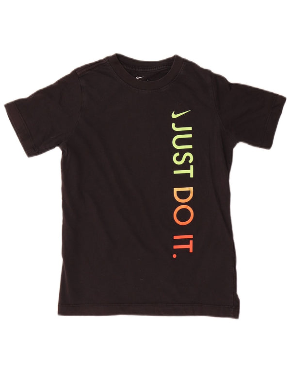 Nike Boys Graphic T-Shirt Top 8-9 Years Small Black Cotton