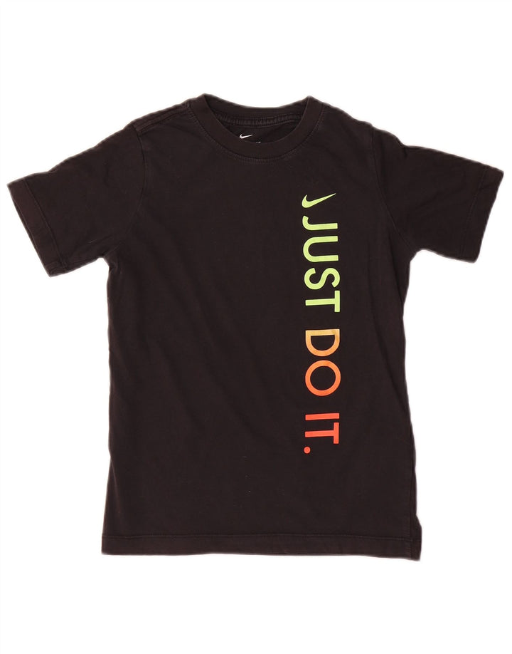 Nike Boys Graphic T-Shirt Top 8-9 Years Small Black Cotton