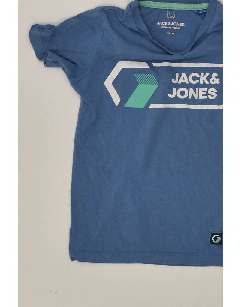 JACK & JONES Boys Graphic T-Shirt Top 7-8 Years Blue Cotton | Vintage Jack & Jones | Thrift | Second-Hand Jack & Jones | Used Clothing | Messina Hembry 