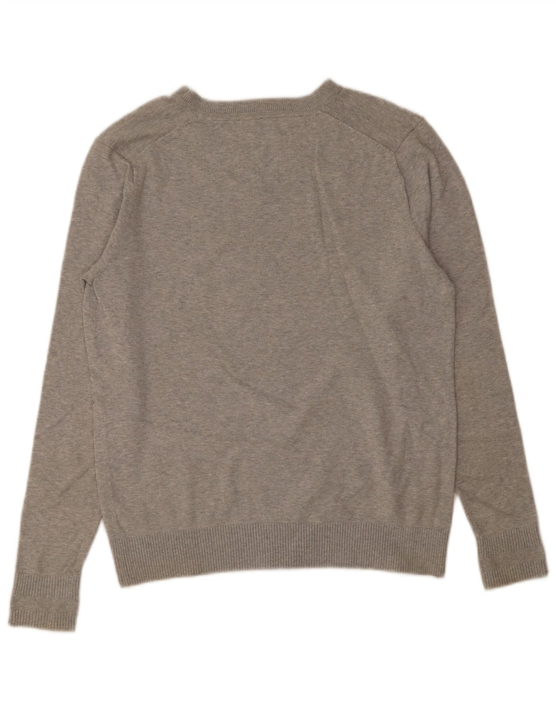 Tommy Hilfiger Mens V-Neck Jumper Sweater Large Grey Cotton