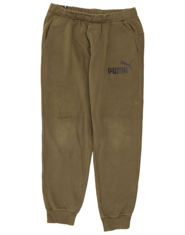 Puma Mens Tracksuit Trousers Joggers Large  Khaki Cotton