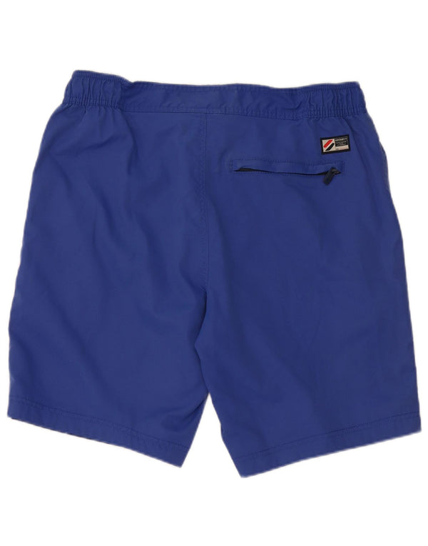 SUPERDRY Mens Graphic Swimming Shorts Large Blue Polyester