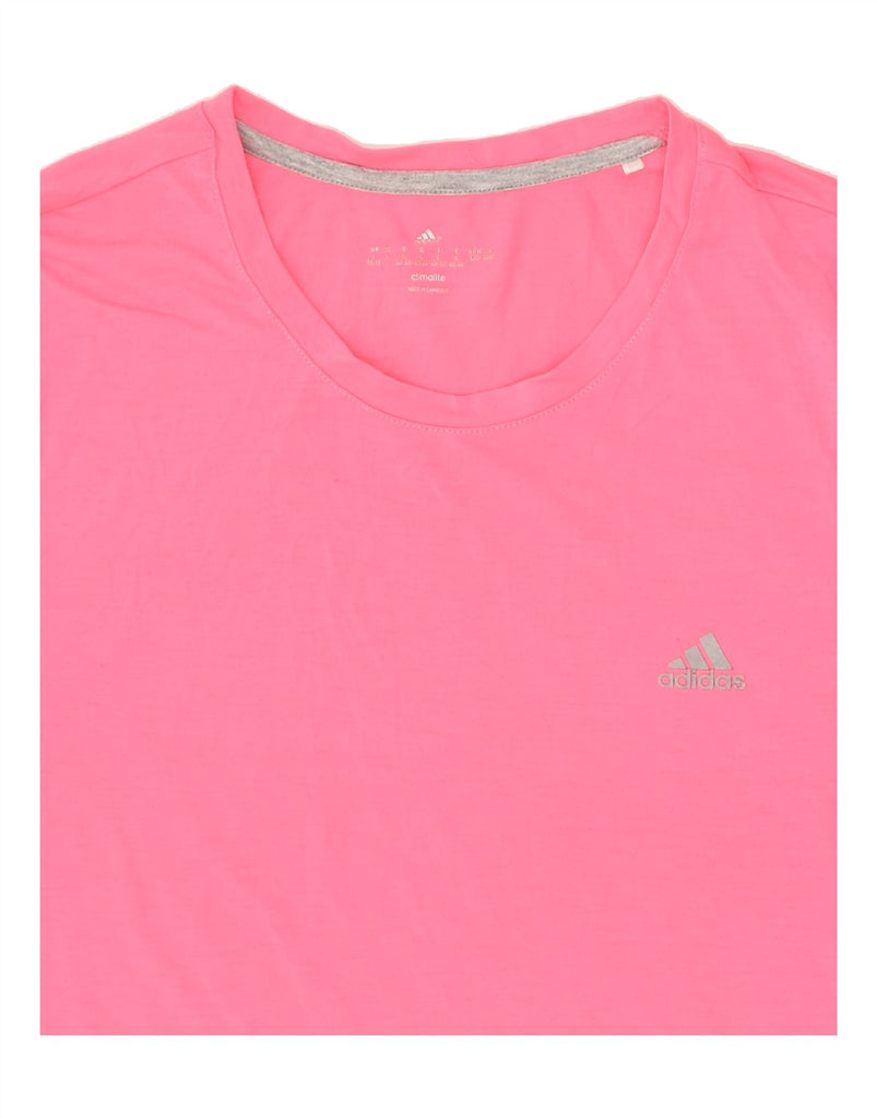 ADIDAS Womens Climalite T-Shirt Top UK 14 Large Pink Polyester | Vintage Adidas | Thrift | Second-Hand Adidas | Used Clothing | Messina Hembry 