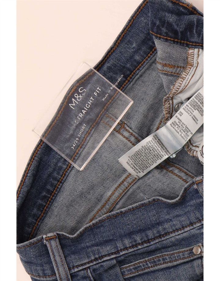 Marks & Spencer Mens Straight Jeans W34 L29 Blue Cotton