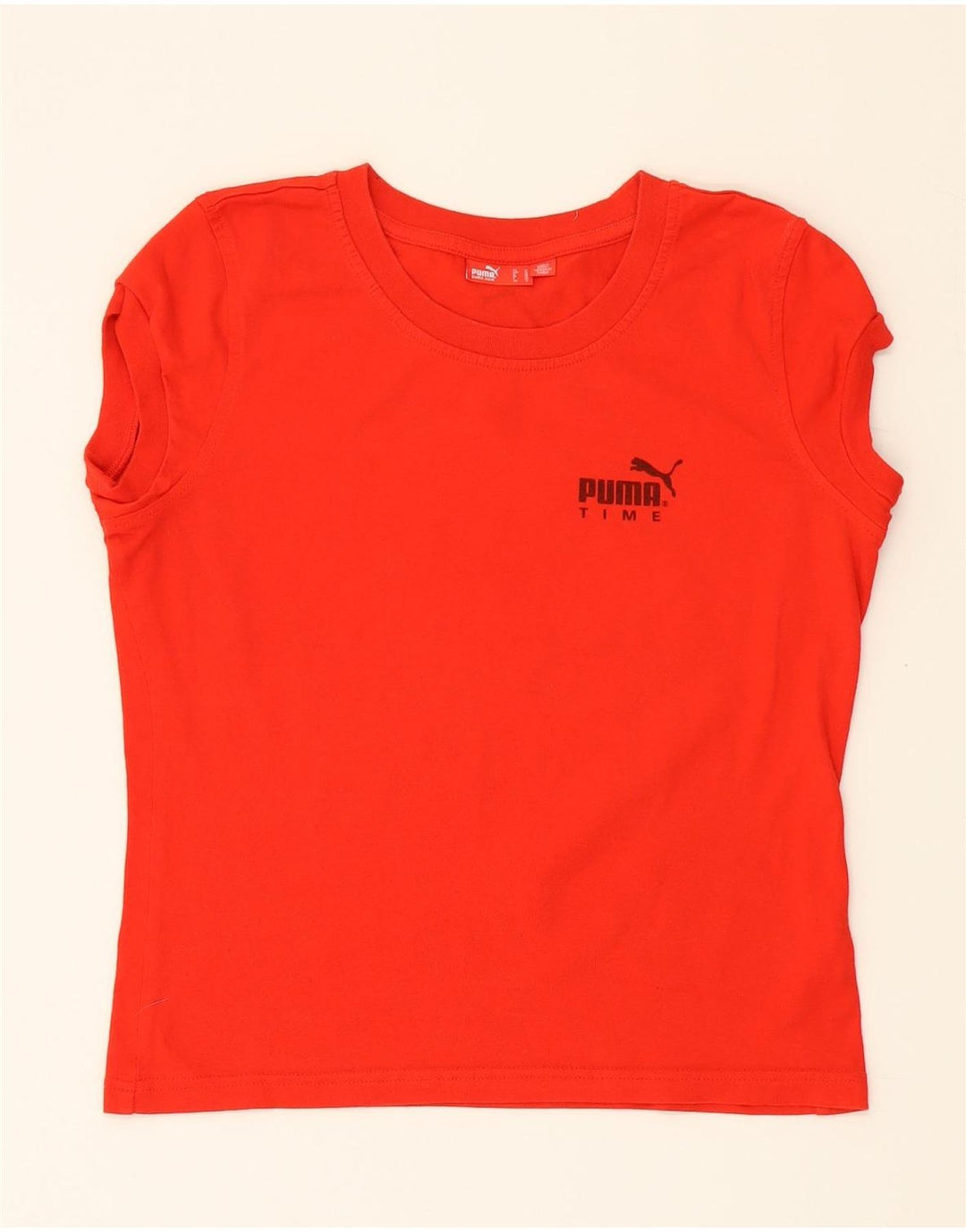 PUMA Womens Graphic T-Shirt Top UK 12 Medium  Red Cotton Vintage Puma and Second-Hand Puma from Messina Hembry 