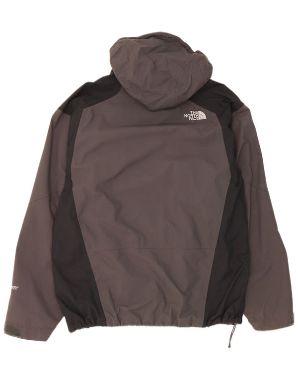 The North Face Mens Hooded Rain Jacket UK 40 Large Grey Colourblock Nylon