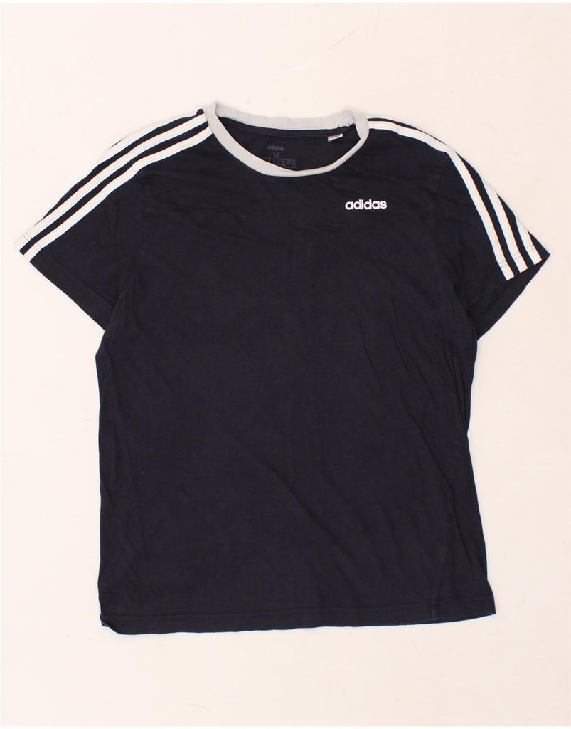 ADIDAS Womens T-Shirt Top UK 12/14 Medium Navy Blue Cotton | Vintage Adidas | Thrift | Second-Hand Adidas | Used Clothing | Messina Hembry 
