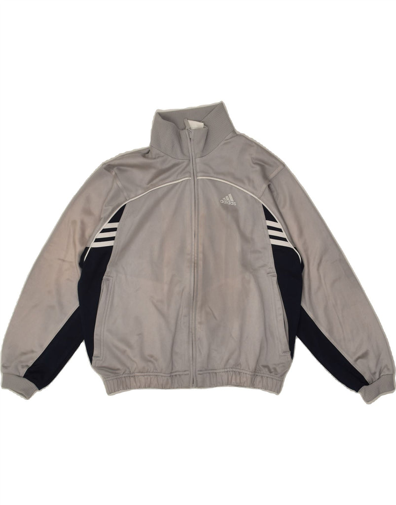 ADIDAS Boys Tracksuit Top Jacket 10-11 Years Grey Colourblock Polyester | Vintage Adidas | Thrift | Second-Hand Adidas | Used Clothing | Messina Hembry 