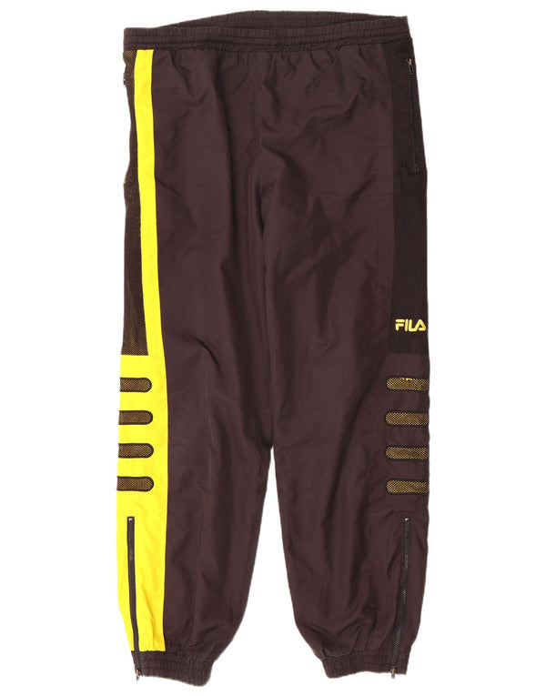 Fila Mens Graphic Tracksuit Trousers Joggers Medium Black Colourblock