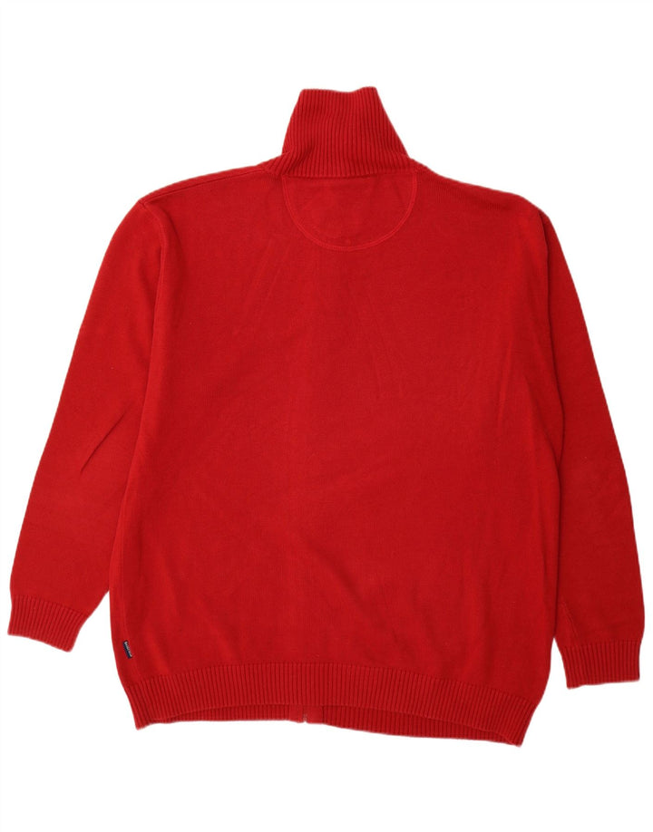 Basefield Mens Cardigan Sweater 2XL Red Cotton