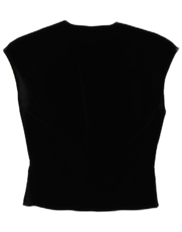 Vintage Womens Vest Blouse Top IT 44 Medium Black