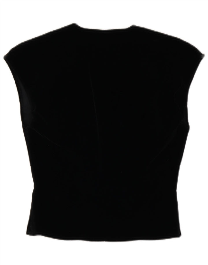 Vintage Womens Vest Blouse Top IT 44 Medium Black