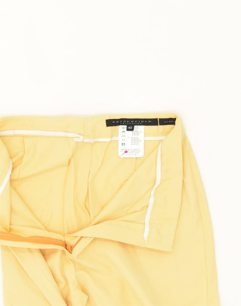 BROOKSFIELD Womens Straight Capri Trousers IT 40 Small W22 L23 Yellow | Vintage Brooksfield | Thrift | Second-Hand Brooksfield | Used Clothing | Messina Hembry 