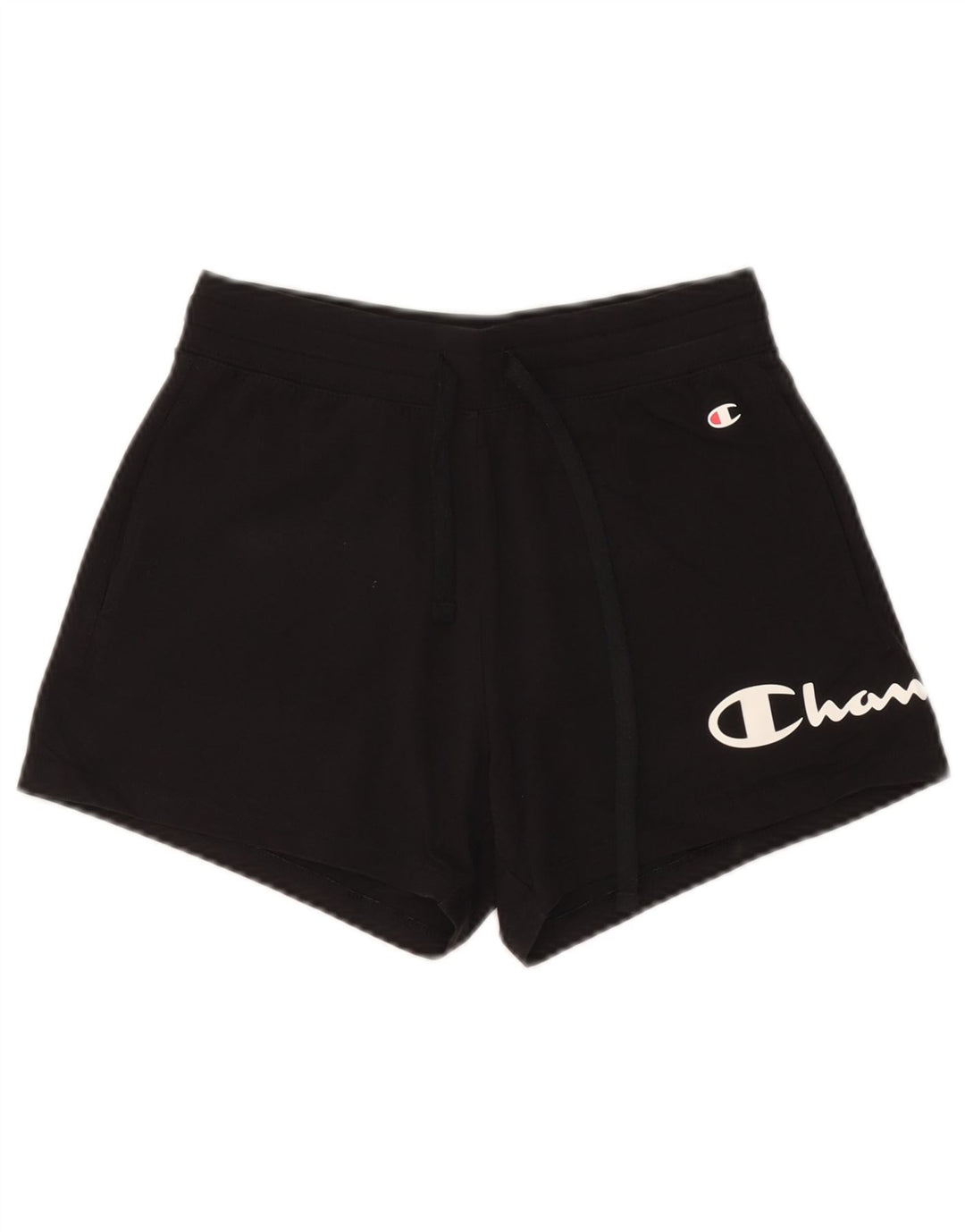 Champion Womens Graphic Sport Shorts UK 12 Medium Black
