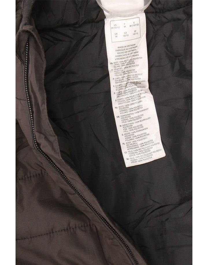 Adidas Boys Hooded Padded Jacket 10-11 Years Medium Black Polyester