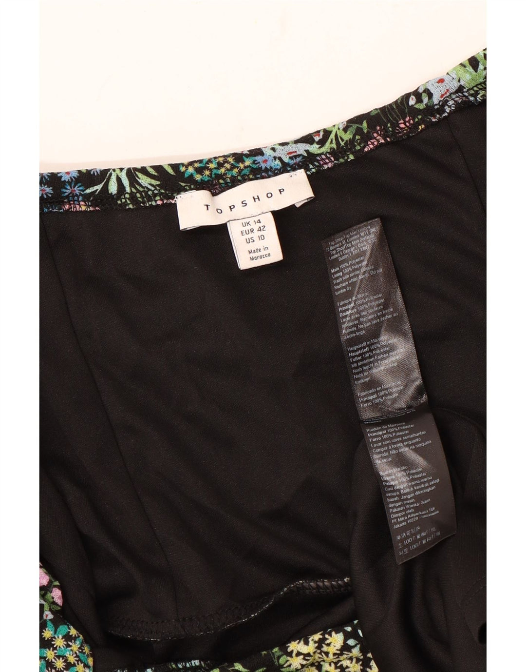 Topshop Womens Off Shoulder Dress UK 14 Large Multicoloured Floral