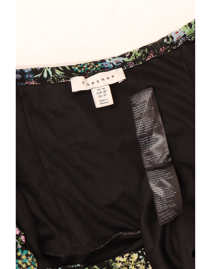 Topshop Womens Off Shoulder Dress UK 14 Large Multicoloured Floral