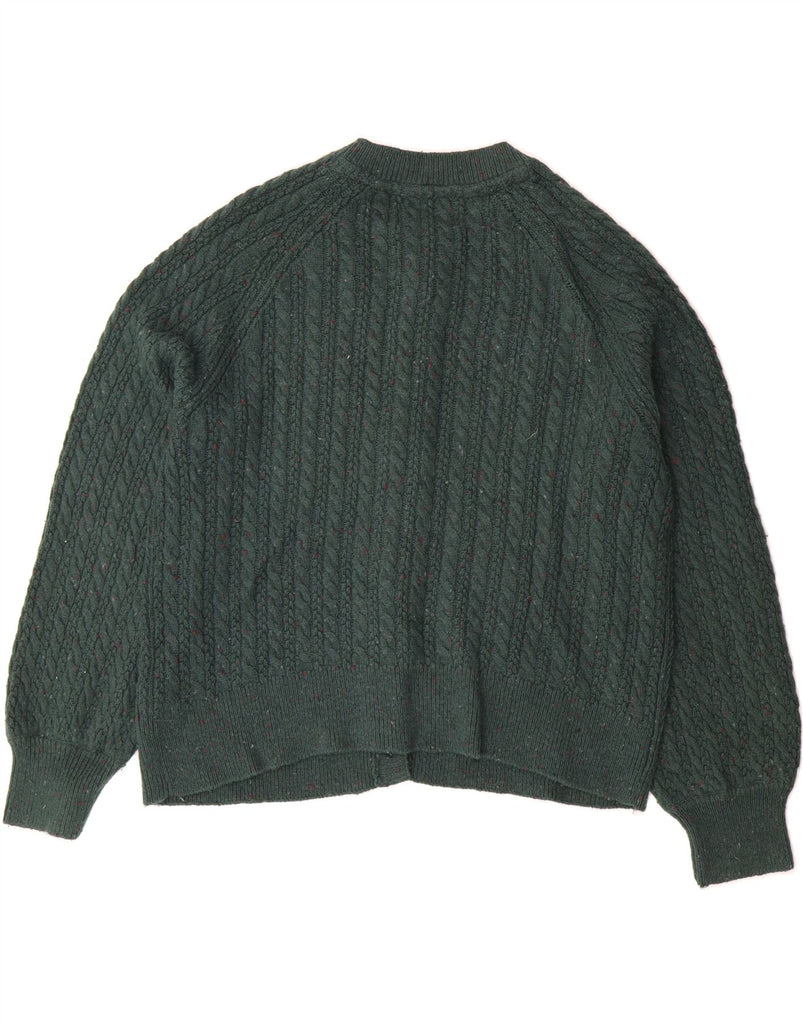 FAT FACE Womens Oversized Cardigan Sweater UK 12 Medium  Green Flecked Vintage Fat Face and Second-Hand Fat Face from Messina Hembry 