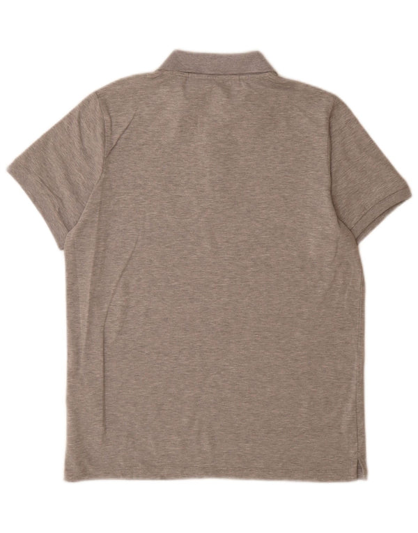 Karl Lagerfeld Mens Graphic Polo Shirt Medium Grey Flecked Cotton