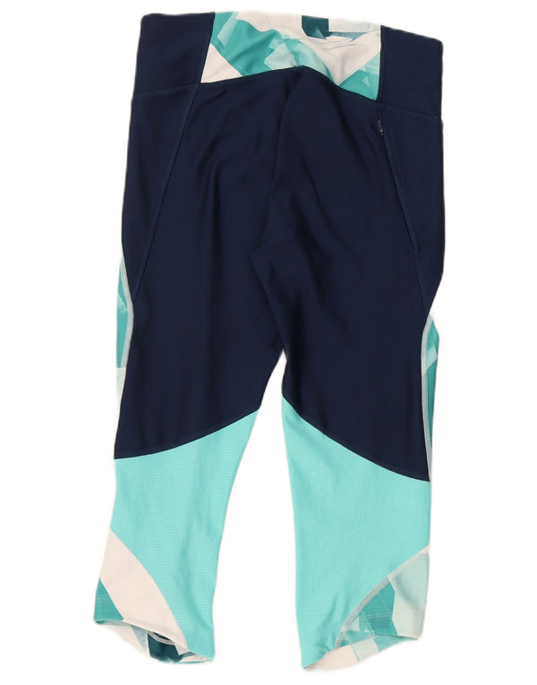 Under Armour Womens Compression Leggings UK 12 Medium Turquoise Geometric