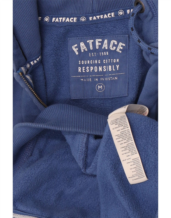 FAT FACE Mens Zip Hoodie Sweater Medium Blue Cotton