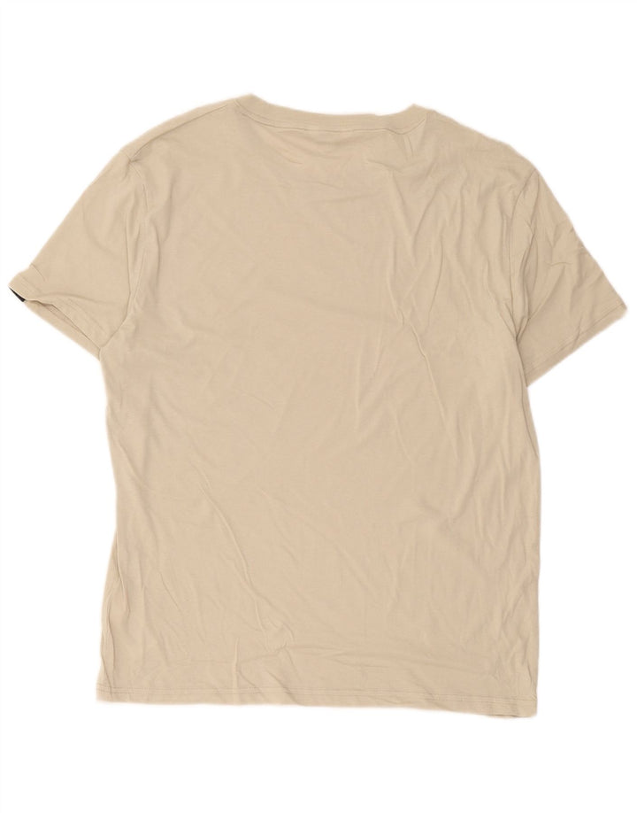 Calvin Klein Mens Graphic T-Shirt Top Medium Beige Cotton
