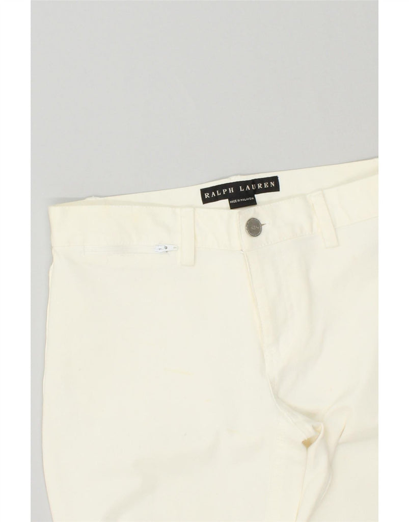 RALPH LAUREN Womens Slim Cropped Trousers US 2 XS W26 L25 White Cotton Vintage Ralph Lauren and Second-Hand Ralph Lauren from Messina Hembry 