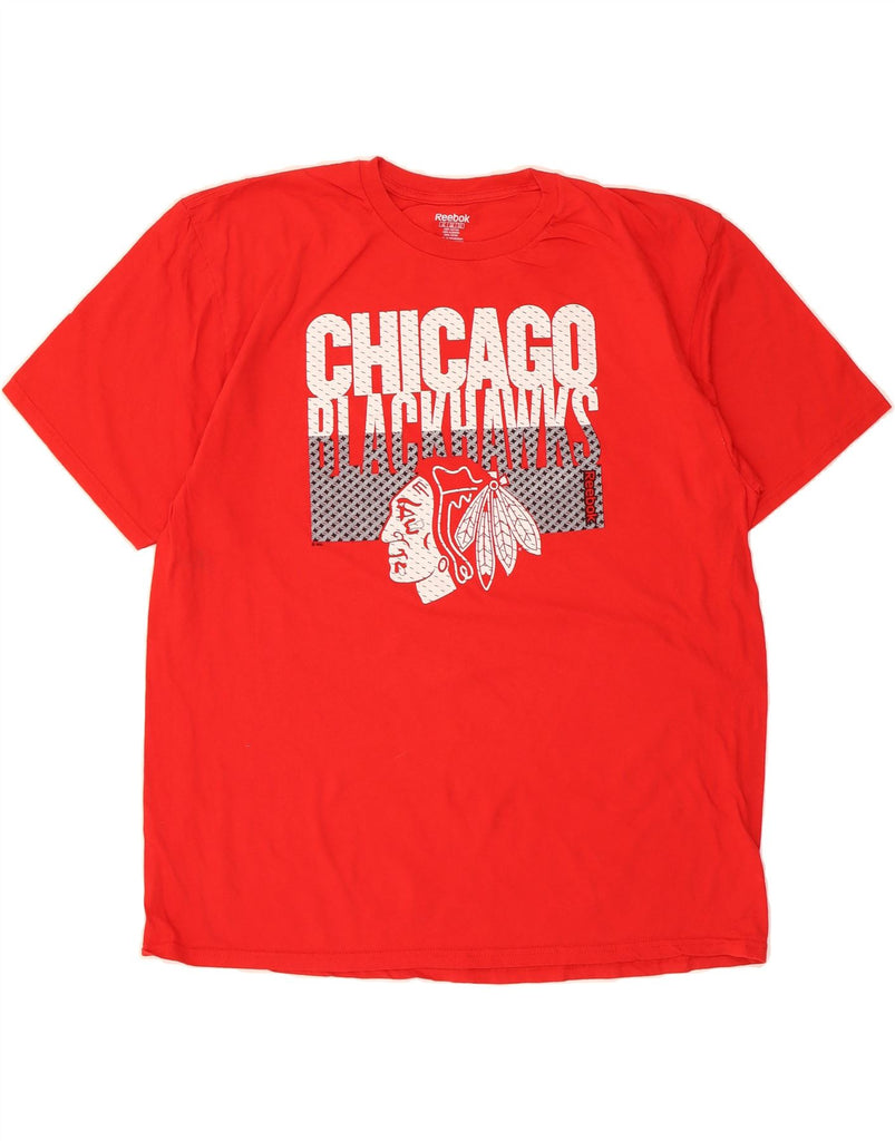 REEBOK Mens Chicago Blackhawks Graphic T-Shirt Top 2XL Red Cotton Vintage Reebok and Second-Hand Reebok from Messina Hembry 