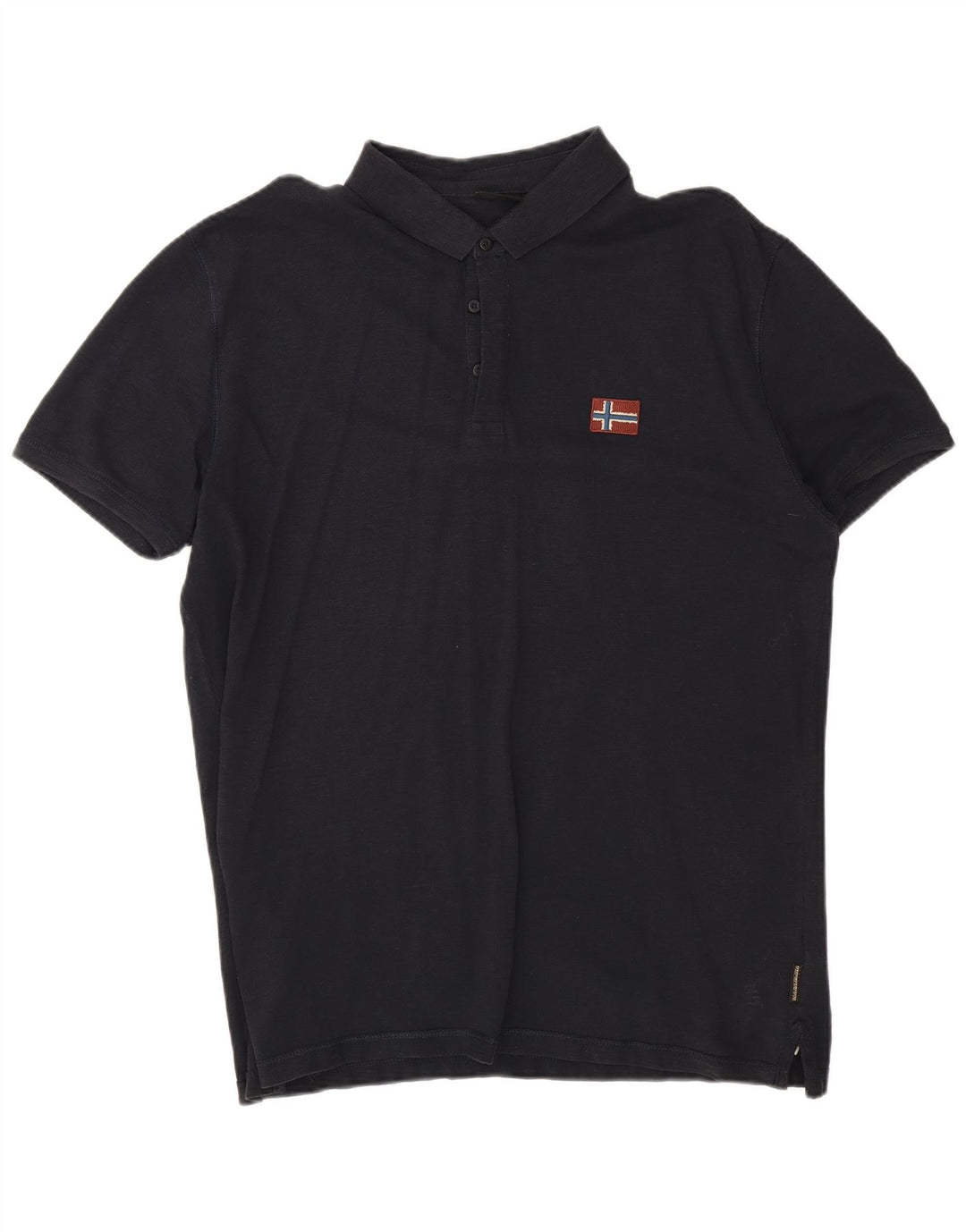 Napapijri Mens Polo Shirt 2XL Navy Blue Cotton