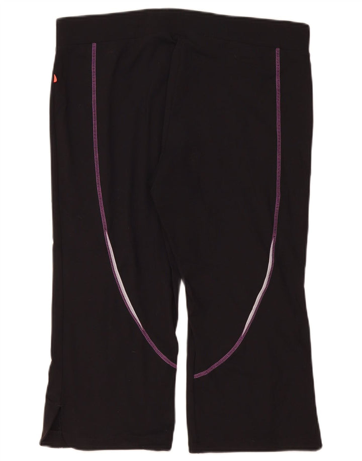 Marks & Spencer Womens Capri Tracksuit Trousers UK 16 Large Black Polyester
