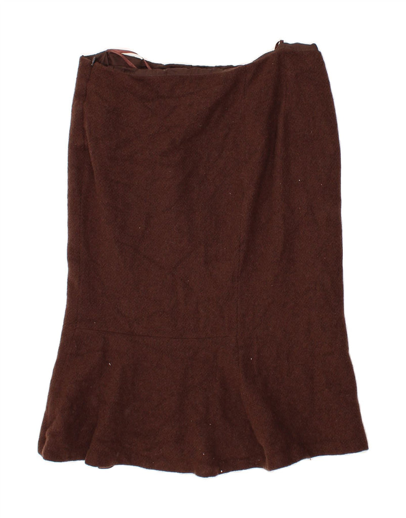 RALPH LAUREN Womens Trumpet Skirt US 14 XL W34  Brown Wool Vintage Ralph Lauren and Second-Hand Ralph Lauren from Messina Hembry 