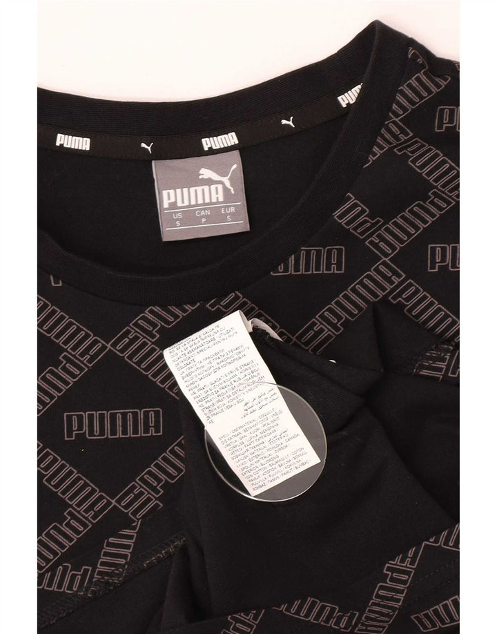 Puma Mens Graphic T-Shirt Top Small Black Cotton