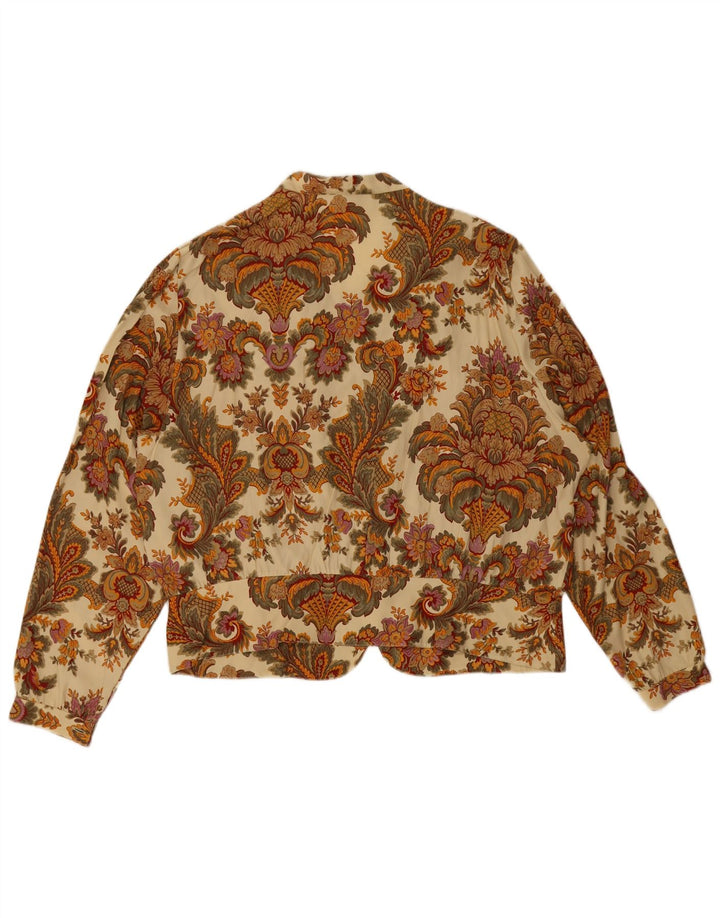 Lorena Womens Shirt Blouse IT 54 2XL Beige Paisley