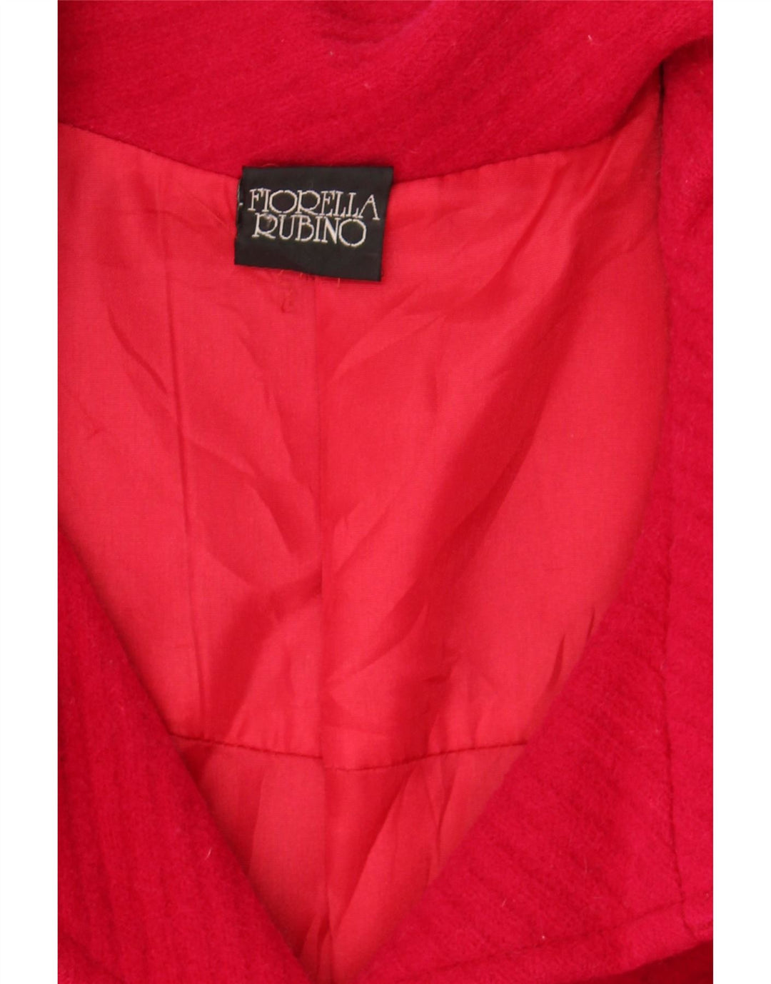 FIORELLA RUBINO Womens 3/4 Sleeve Overcoat UK 16 Large Red Wool Vintage Fiorella Rubino and Second-Hand Fiorella Rubino from Messina Hembry 