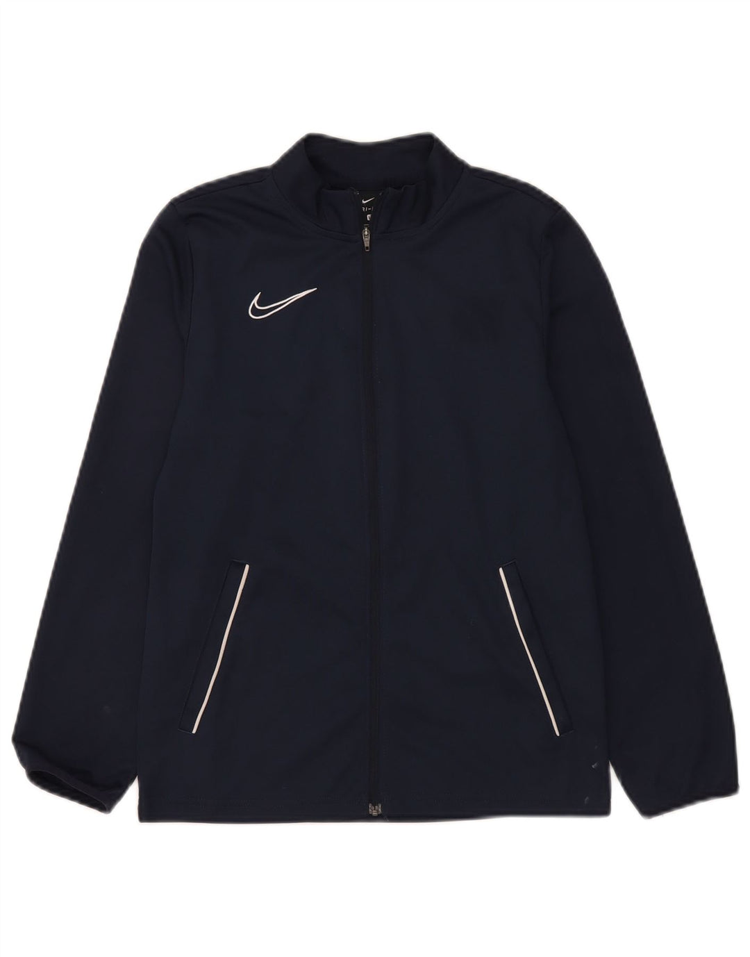 Nike Boys Dri Fit Tracksuit Top Jacket 12-13 Years Large Navy Blue