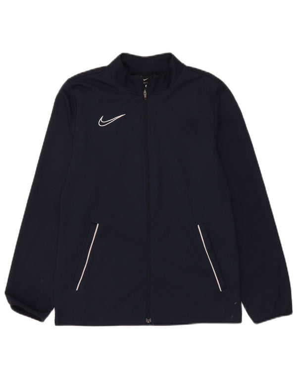 Nike Boys Dri Fit Tracksuit Top Jacket 12-13 Years Large Navy Blue