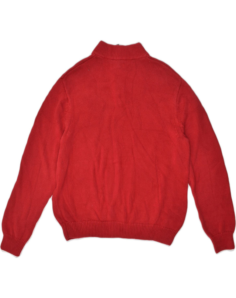 CHAPS Mens Zip Neck Jumper Sweater XL Red Cotton | Vintage Chaps | Thrift | Second-Hand Chaps | Used Clothing | Messina Hembry 