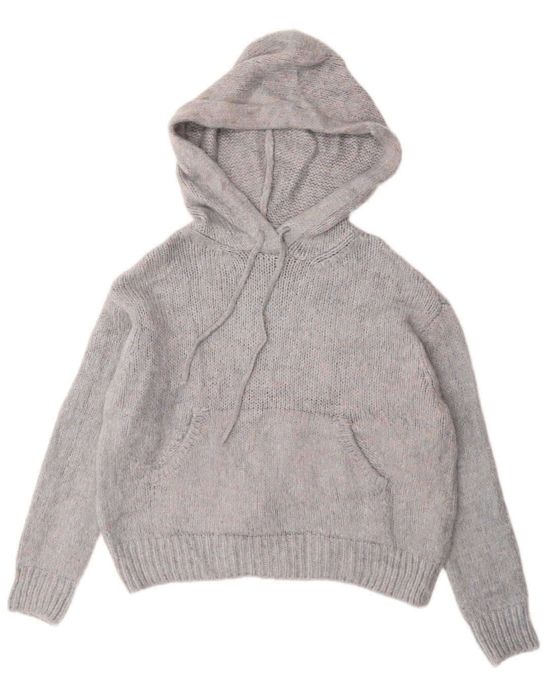 ZARA Womens Oversized Hooded Jumper Sweater UK 10 Small Blue Flecked