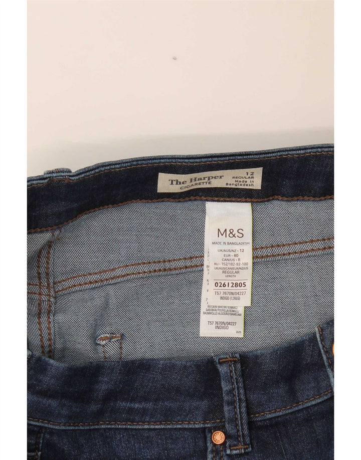 Marks & Spencer Womens The Harper Straight Jeans UK 12 Medium W30 L27 Blue