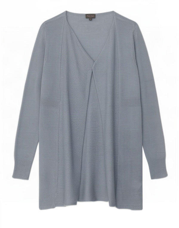 Phase Eight Womens Longline Open Cardigan Sweater UK 10 Small Blue Linen