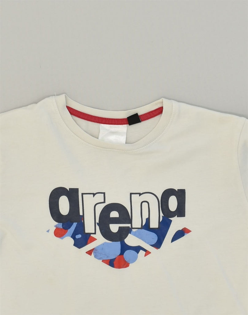 ARENA Girls Graphic T-Shirt Top 9-10 Years White Cotton | Vintage Arena | Thrift | Second-Hand Arena | Used Clothing | Messina Hembry 