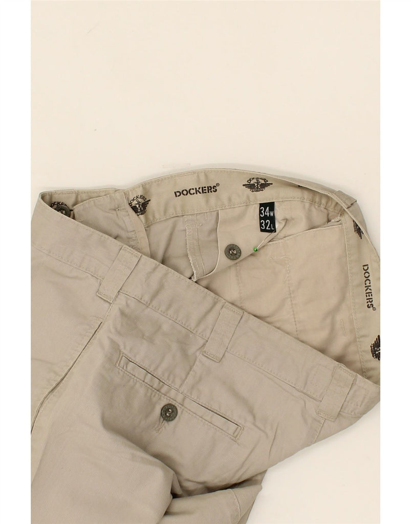 DOCKERS Mens Straight Chino Trousers W34 L29  Beige Vintage Dockers and Second-Hand Dockers from Messina Hembry 