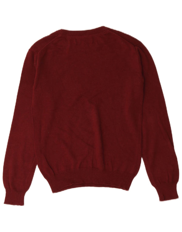 Lyle & Scott Boys Crew Neck Jumper Sweater 10-11 Years Burgundy Cotton