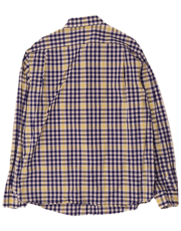 Tommy Hilfiger Mens Slim Fit Shirt Size 17 1/2 XL Blue Check Cotton