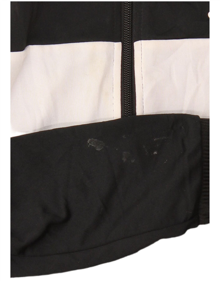 Adidas Boys Tracksuit Top Jacket 9-10 Years Black Colourblock Polyester