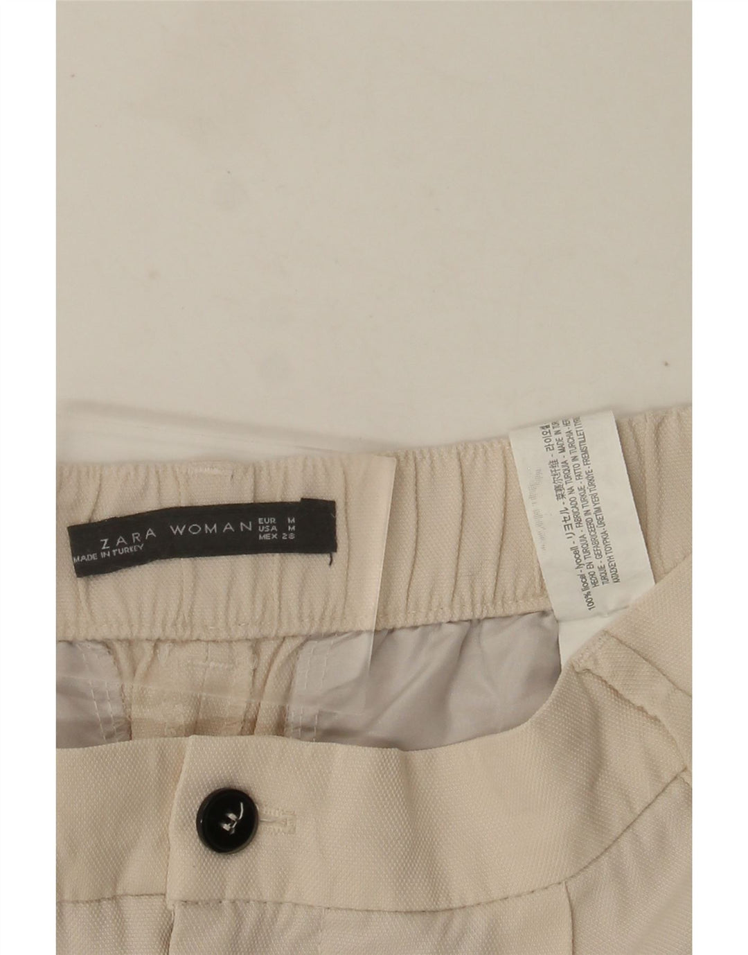 ZARA Womens Pegged Capri Trousers Medium W28 L22 Beige Lyocell