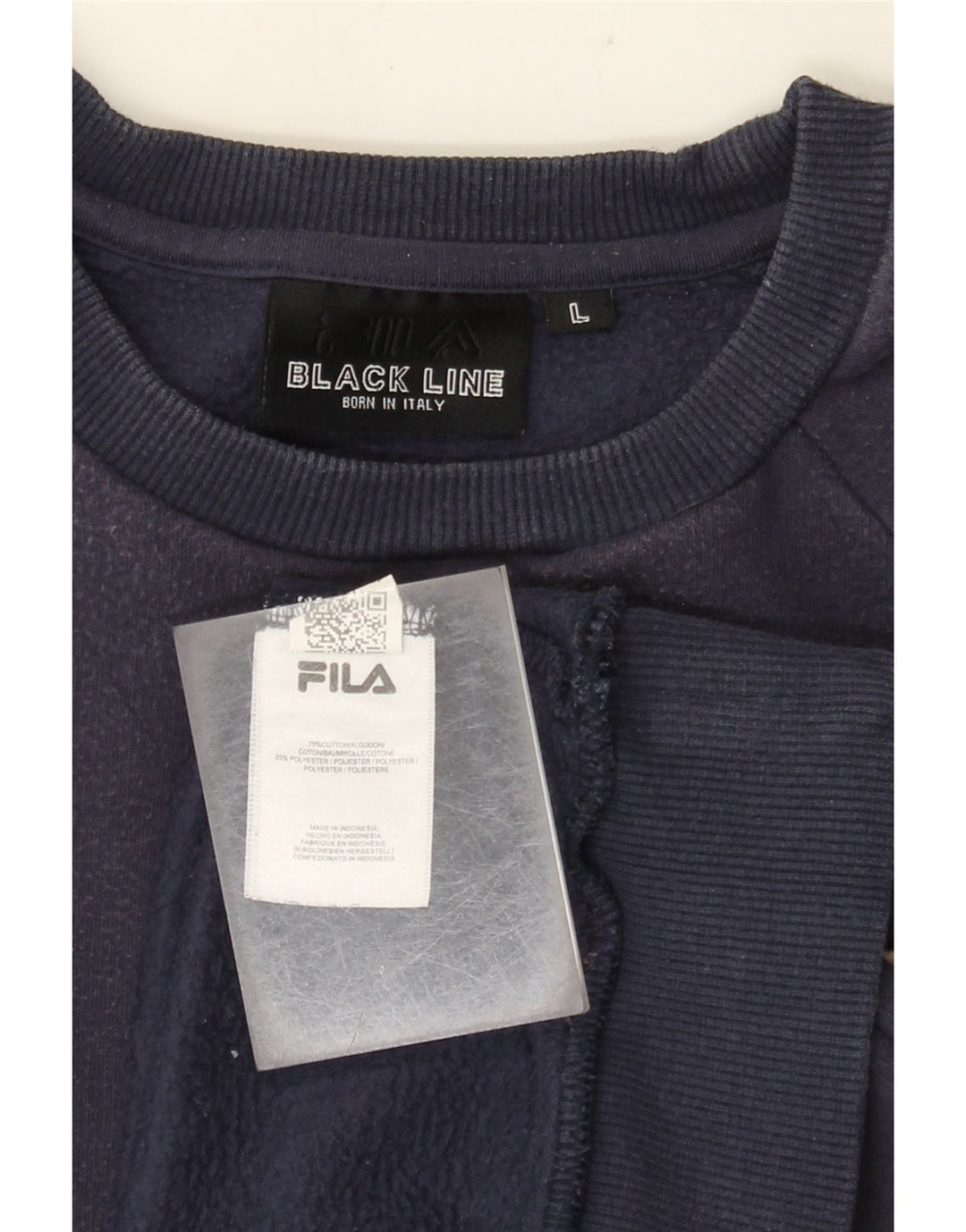 Fila Mens Sweatshirt Jumper Large Navy Blue Cotton