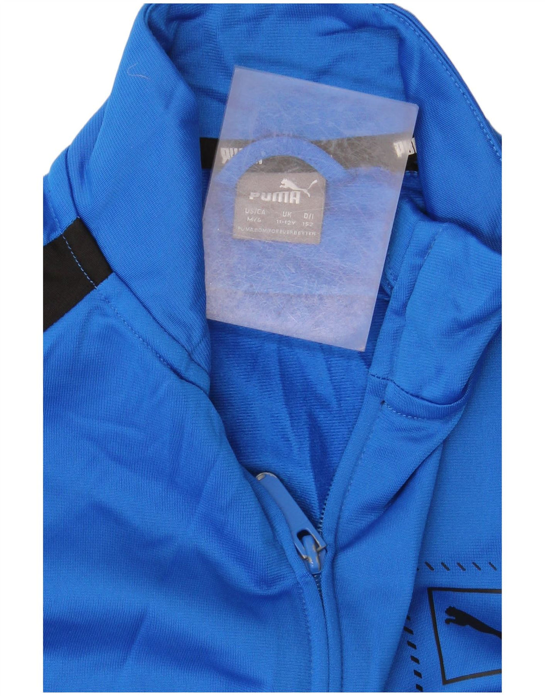 PUMA Boys Graphic Tracksuit Top Jacket 11-12 Years  Blue Colourblock