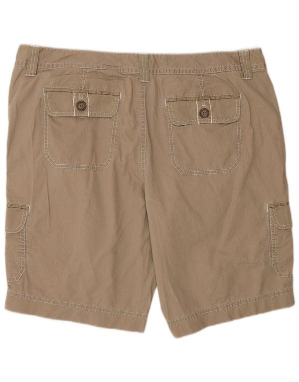 Eddie Bauer Womens Petite Cargo Shorts US 18 2XL W38  Beige Cotton